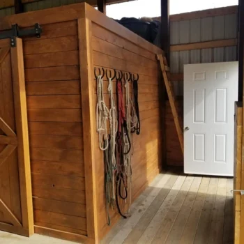 inside horse barn