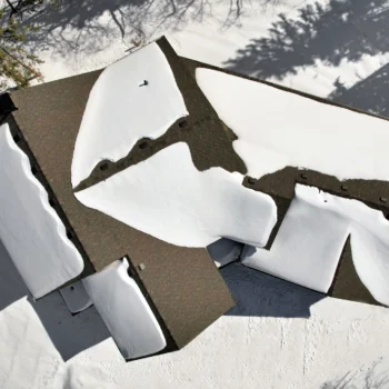 Drop-Tine Ranch aerial view of home