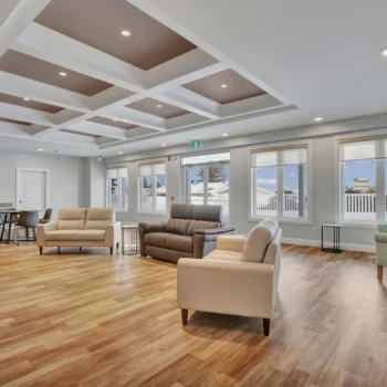 St. Brieux Manor activity room with seating