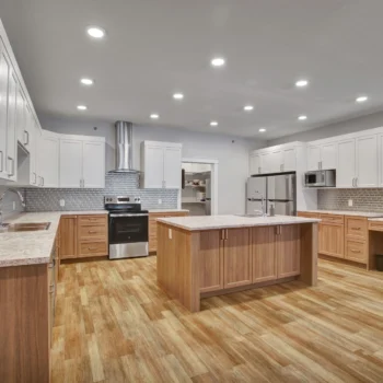 St. Brieux Manor kitchen with island